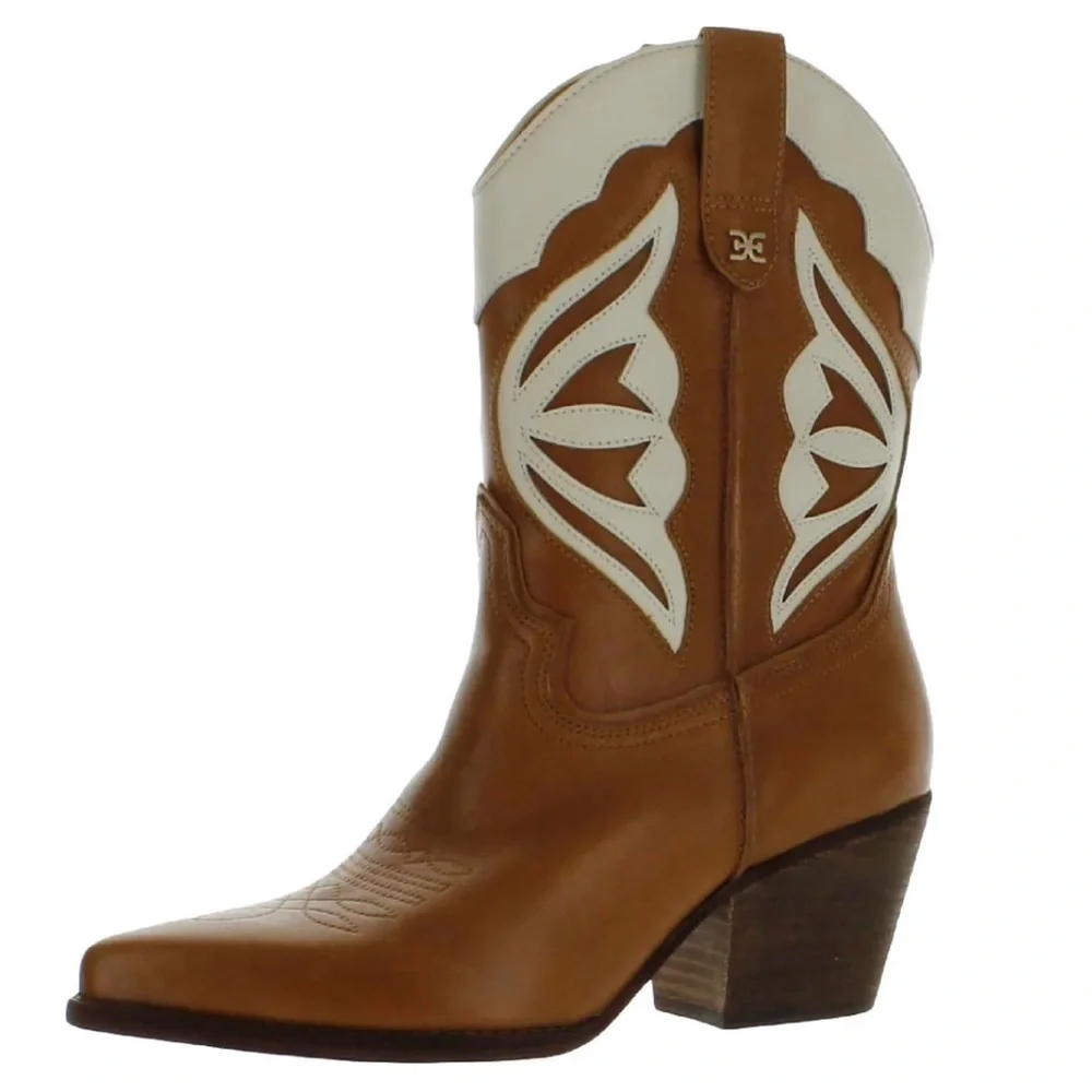 Wynne Learher Heels Cowboy Western Boots Sam Edelman - Picture 1 of 3